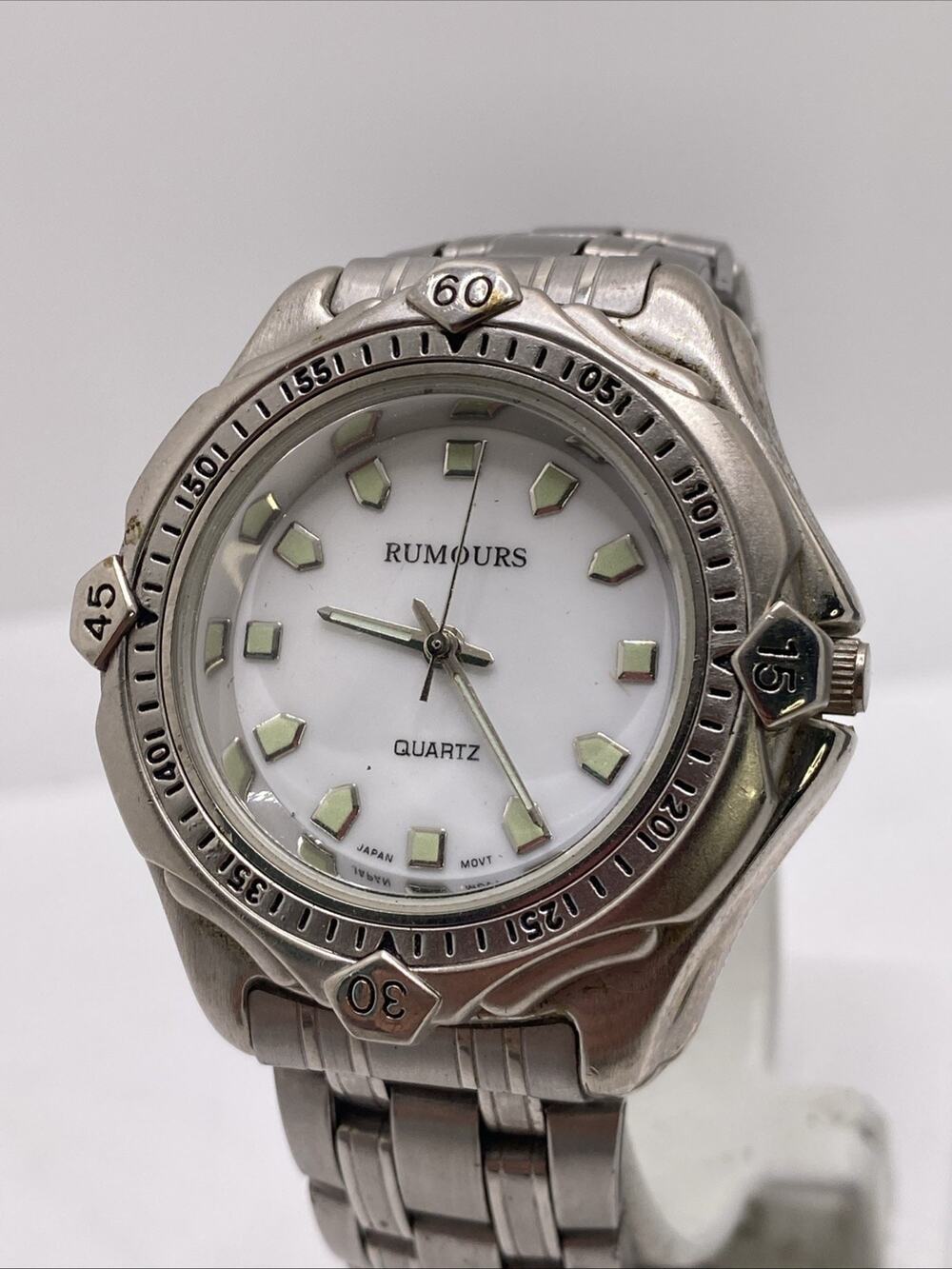 Rumours Mens Silver Dive Style Watch New Battery